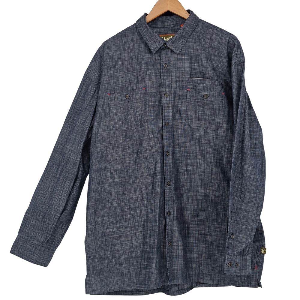 Howler Bros Button Up Shirt XXL Blue Embroidered Outdoor Gorpcore Utility Casual